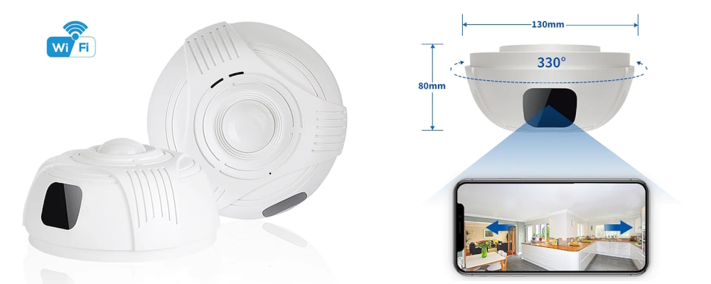 מצלמה נסתרת בגלאי עשן 330 מעלות