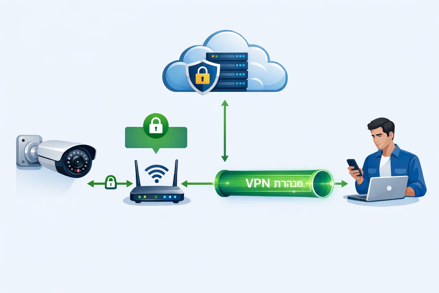חיבור מאובטח למצלמות IP
