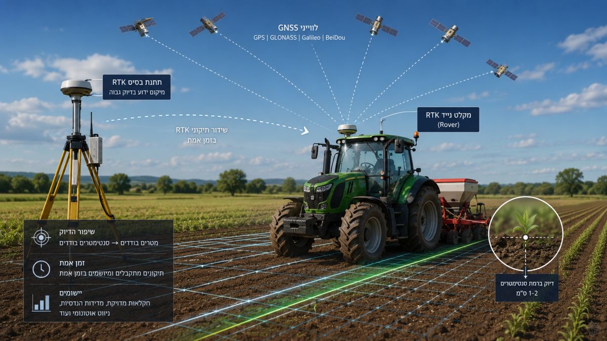 מערכת GNSS/RTK מדויקת בחקלאות
