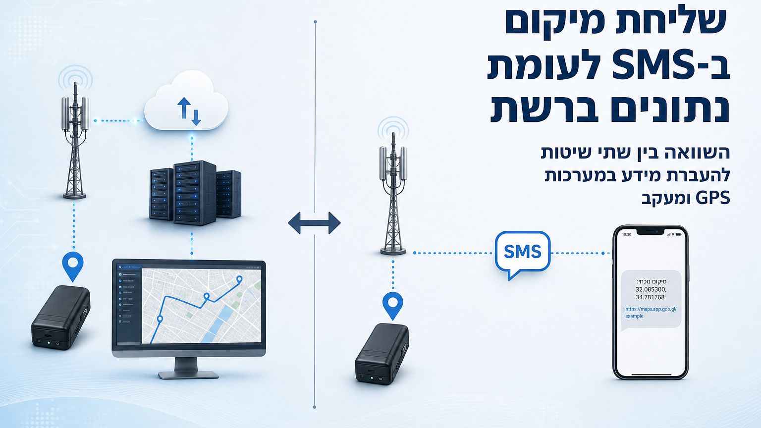 שליחת מיקום ב SMS